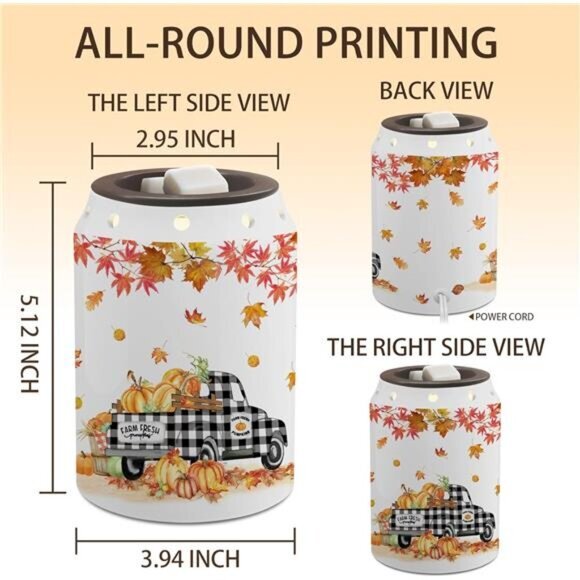 Fall Wax Melt Warmer Fall Decor‎ Truck Ceramic Wax Melt Warmer for Oil Candle